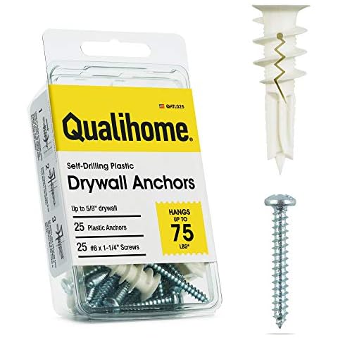 Qualihome Self Drilling Drywall Anchors with Screws Cover