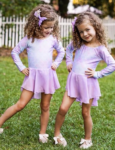 Image of Zaclotre Girl's Classic Long Sleeve Dance Dresses Ballet Skirted Leotard