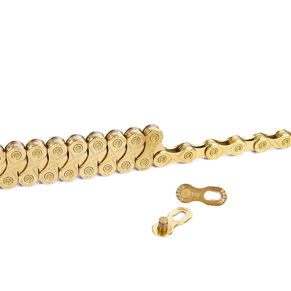 Cadenas de bicicleta Cadena de bicicleta Cadenas de ciclismo de 11 velocidades Cadena de cambio de bicicleta reutilizable para bicicleta de montaña para bicicleta de carretera de montaña (Color : Go