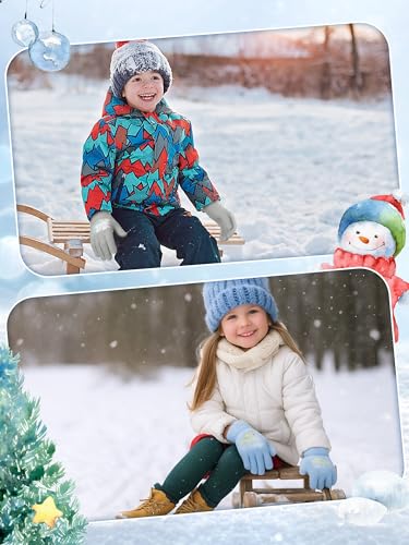 Image of EBOOT 3 Pairs Winter Kids Gloves Warm | Toddler Gloves for Boys Girls Outdoor, Full Finger Fluffy Soft Mittens for 1-11 Years Children, Multiple Colors