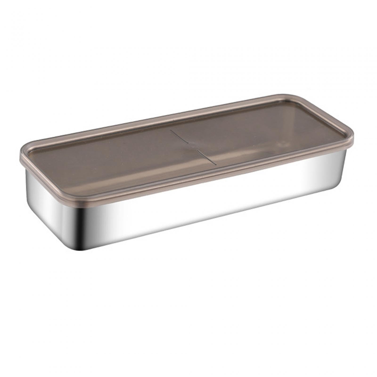 Merishopp Stainless Steel Food Storage Container Bread Box for Picnic, Office, Travel 26.5cmx10cmx5cm-image-15