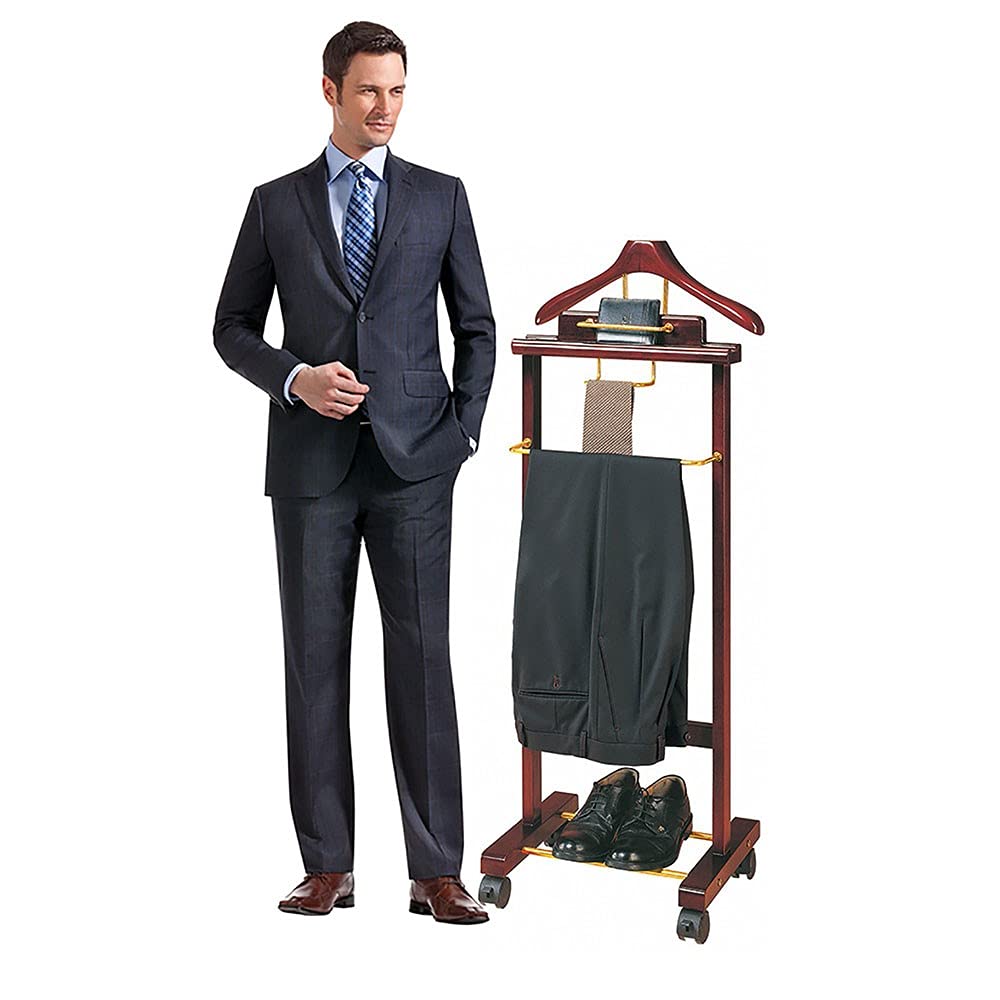 Servomuto in legno per abiti senza pieghe, autoportante, con telaio resistente, ideale per bagno, ufficio, camera da letto, 116 x 41 x 35 cm