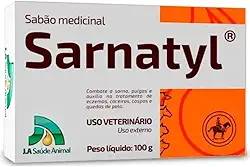 Sabonete Contra Sarna Pulgas Coceiras Caspa 100g - Cães, Gatos, Equinos, Bovinos - Sarnatyl