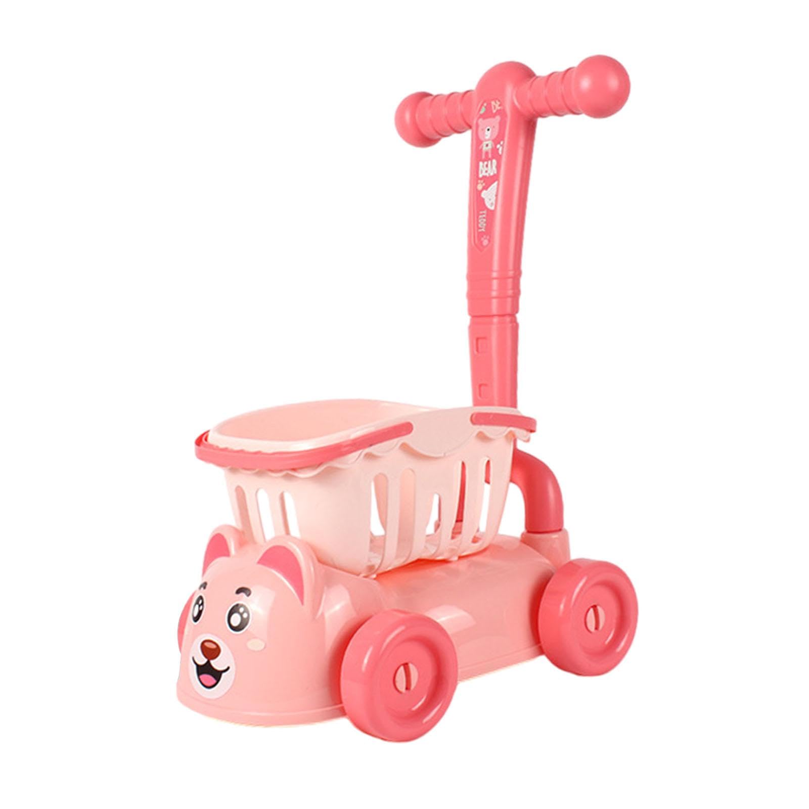 Carrello della Spesa per Bambini, Gioco di Ruolo Divertente E Interattivo, Giocattolo per Bambini, Ragazzi E Ragazze, Rosa