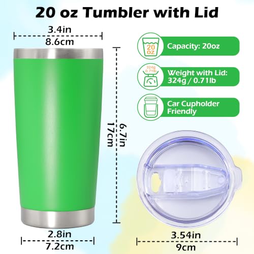 Image of 20oz Tumbler Insulated Tumblers Vacuum Coffee Mug with Lid Green 6Pack