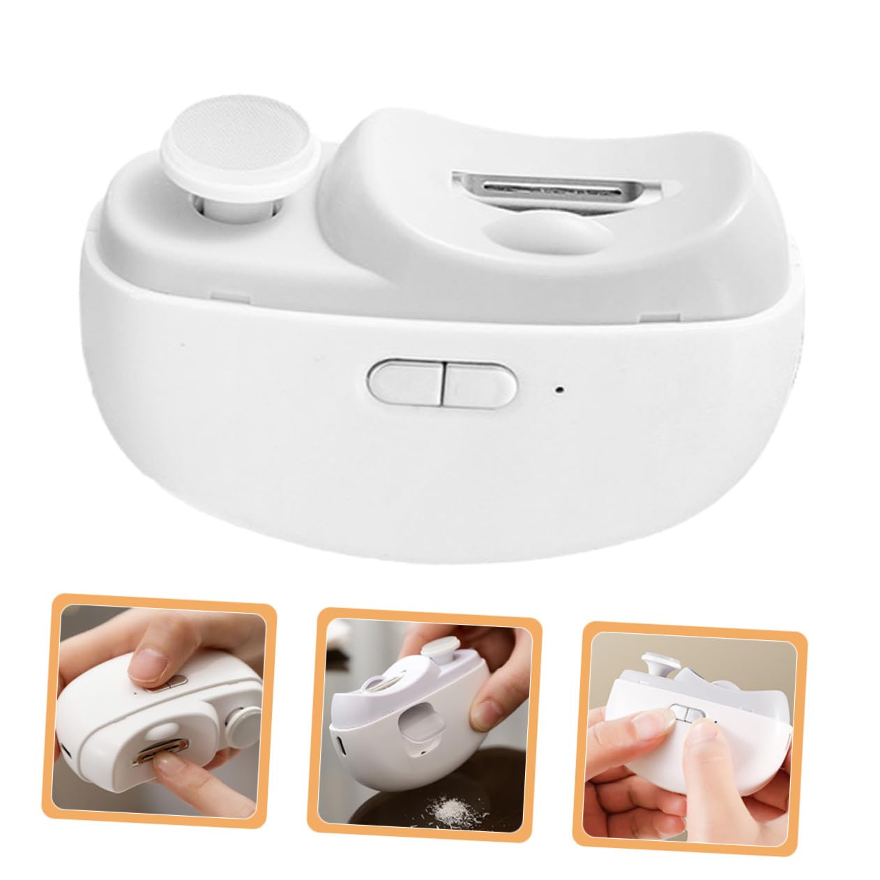 500mah Tagliaunghie Bianco Ricaricabile Automatico Elettrico | Doppia Funzione con Luce, Due Velocità di Rotazione, Abs e Lega, per Adulti e Ragazzo Ragazza