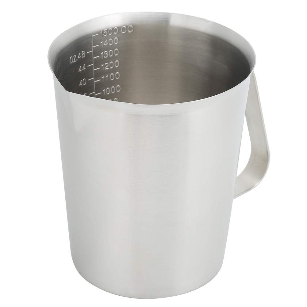 Nikou Messbecher Edelstahl 1500 Ml – Mit Klaren Markierungen, Griff, Für Küche & Bar