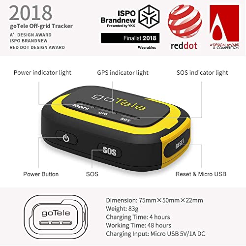 GoTele GPS Tracker - Wander & Outdoor Gerät für Jagd, Kinder und Haustiere - Echtzeit-Tracking, SOS, Geo-Zaun, Kein Netzwerk Erforderlich (2 Pack)