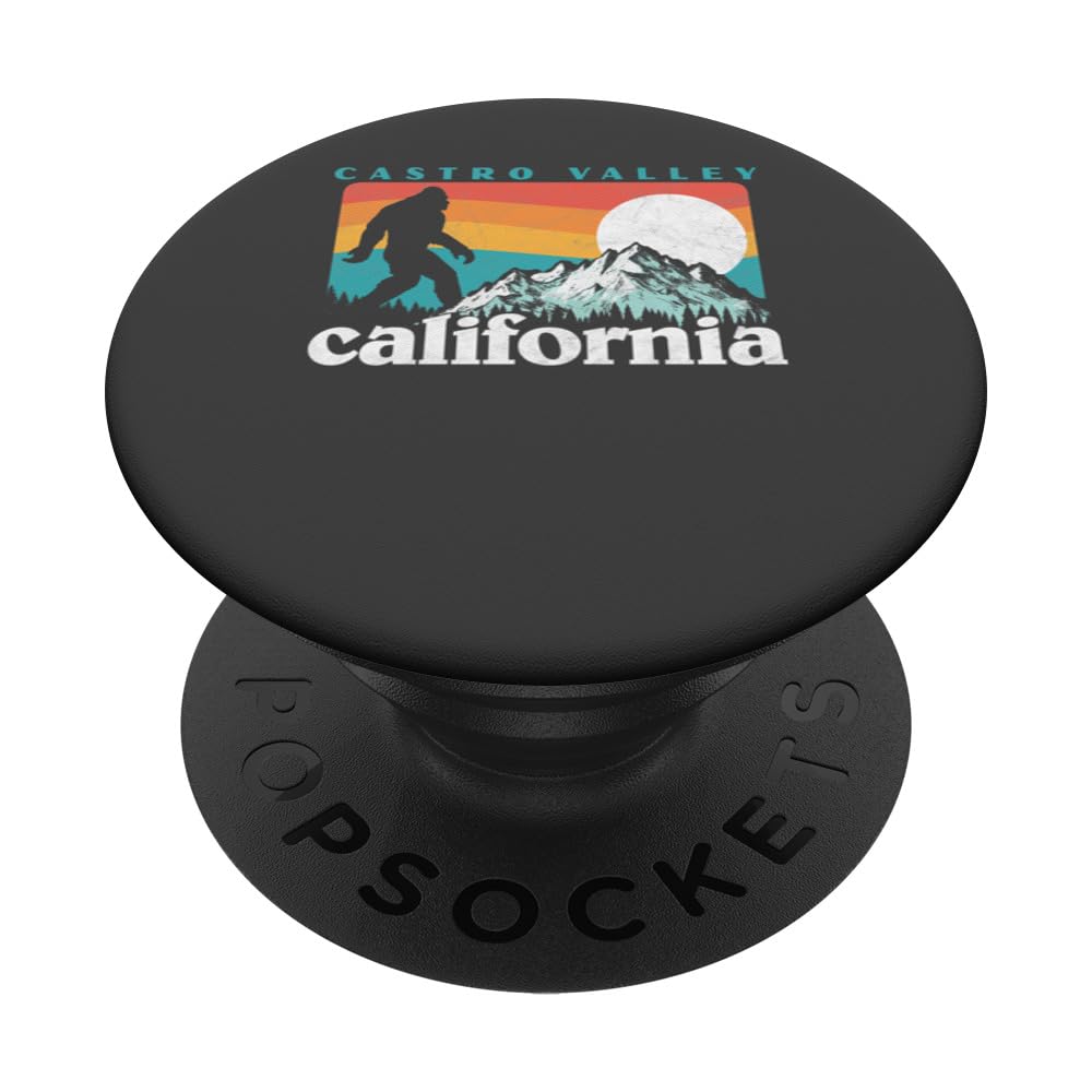 Castro Valley California Retro 80s Bigfoot Mountains PopSockets Swappable PopGrip