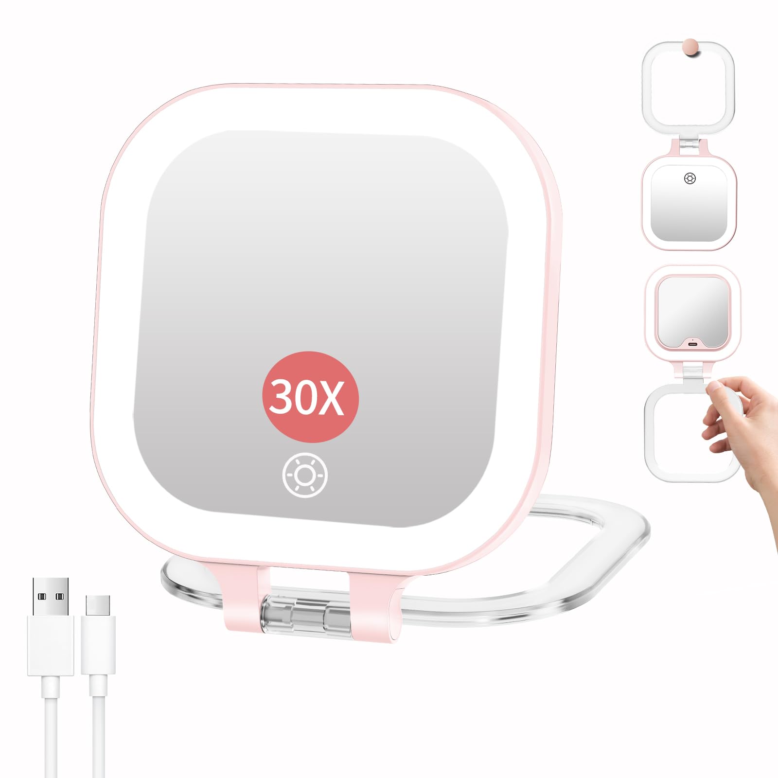 Miroir de maquillage de voyage pliable pour des retouches beauté parfaites en déplacement