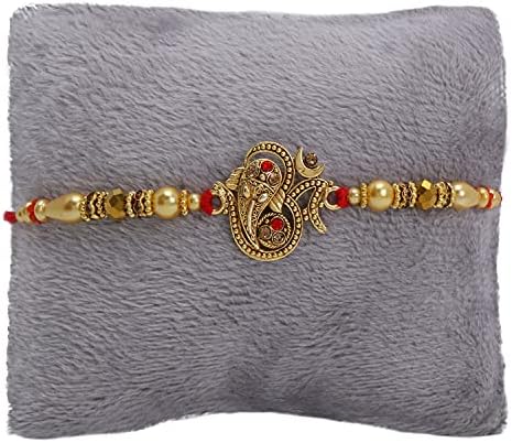 Rakhi Set Für Bruder - Traditionelles Raksha Bandhan Geschenk Mit Grußkarte Und Beutel