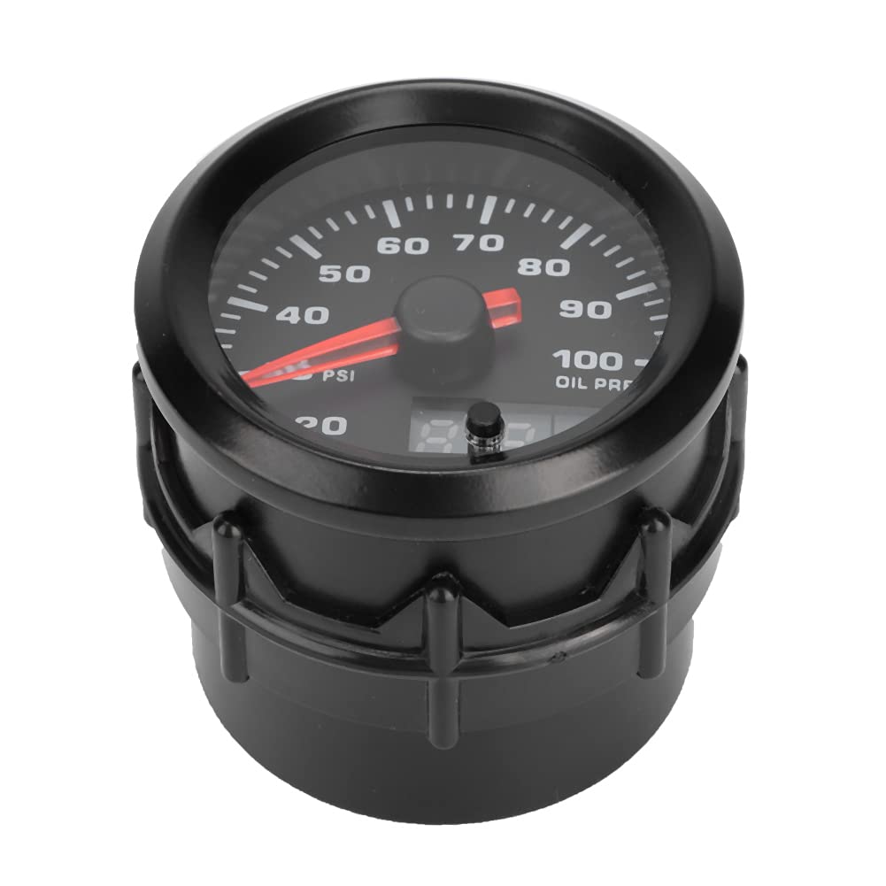 Yctze Misuratore di Pressione Olio da 2 Pollici 52 Mm per Meccanici Automobilistici e Appassionati di Auto Quadrante Illuminato per Lettura Facile in Luce Bassa Motore Passo