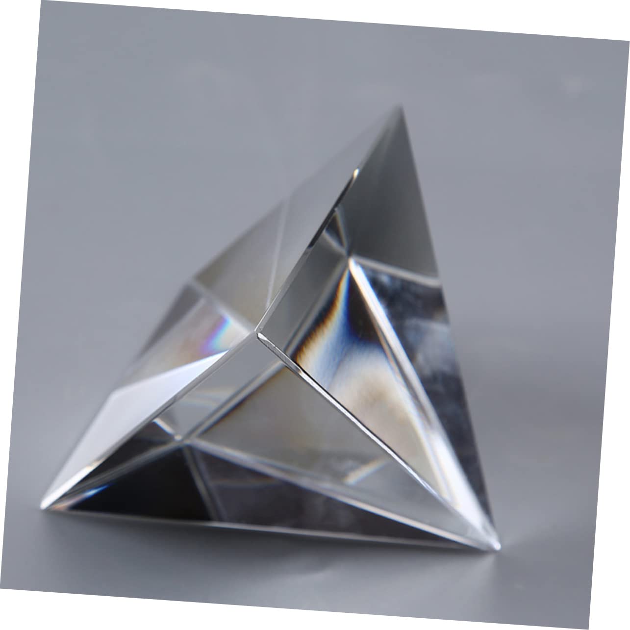 Prisma de Vidrio Pirámide de 100mm de Vidrio Óptico | Adorno de Escritorio, Refracta la Luz y Forma Arcoíris, Pieza Única para Investigación del Iris