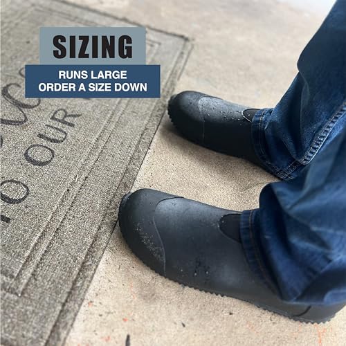 NORTY Rubber Shoes for Men - Ankle-Cut Waterproof Rain Boots for Work and Recreation - All-Weather Outdoor Footwear - Run 1-2 Sizes Large3