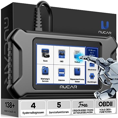 mucar OBD2 Diagnosegerät, CS4 Diagnosegerät Auto, KFZ Diagnosegerät Mit 4 Systemdiagnosen(ABS/SRS/ECM/TCM)+5 Servicefunktionen(Öl, EPB, SAS, TPMS, ETS), Android 7.0, Kostenlose Nutzung *