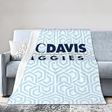 Uc Davis Aggies University Logo Blanket Large Luxury Fleece Soft Anti-Static Anti-Pilling Flannel Bed Blanket