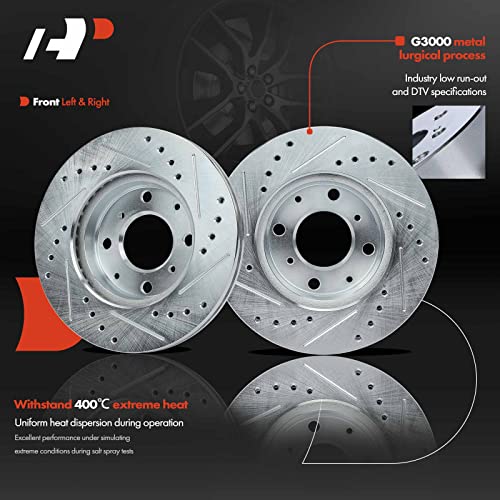 Image of A-Premium 9.45 In (240mm) Front Brake Rotors & Ceramic Pads Kit, 6-Pack | Compatible with Honda Models - Civic 1990-2000, Civic del Sol 1993-1997, CRX 1990-1991, 6-Pack