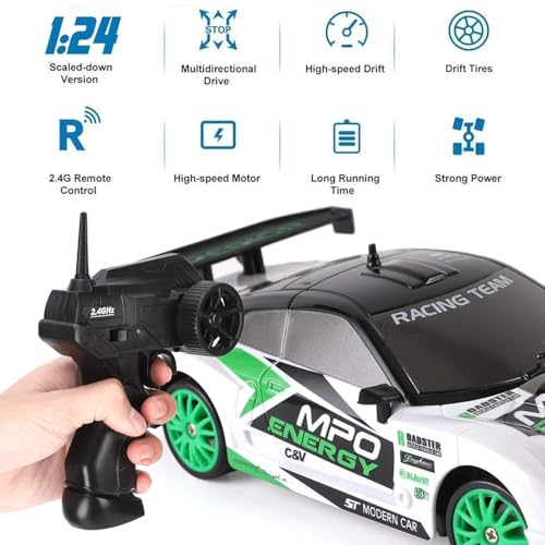Image of Stunt Tires Racing CAR 1:12 Remote Control Stunt Plastic Rc Car with Hand Sensor Watch Twisting Vehicle Toy for Kids (mini Drift 2), Multicolor