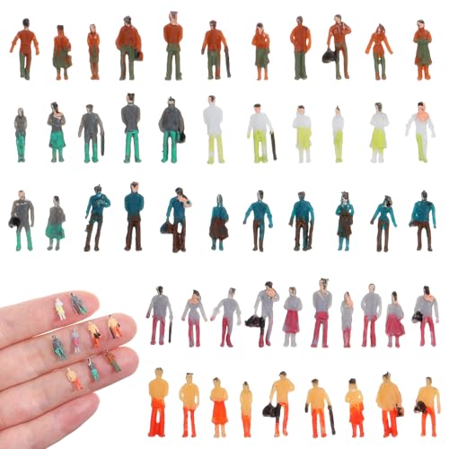 FNANJWQ 100 Pcs Mini People Figurines 1: 150 Scale Little People Toys Tiny Model Architectural Painted Sitting Standing Figurines Model for Miniature Scenes
