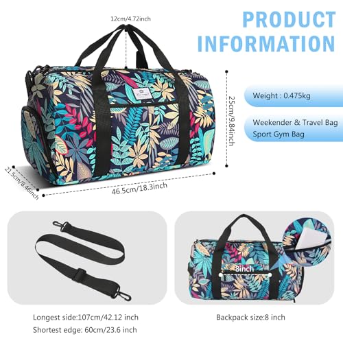 Sac de sport bleu avec compartiment chaussures voyage