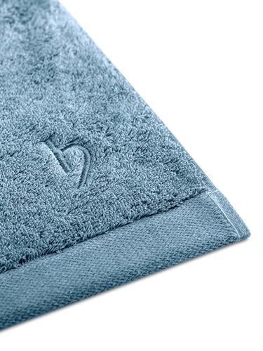 herzbach home Premium Handtücher-Set 100% Baumwolle - weich & saugstark - Blau