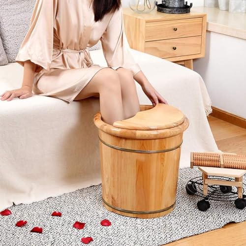 Bañera de pie de madera sólida para spa y pedicura miniatura 7