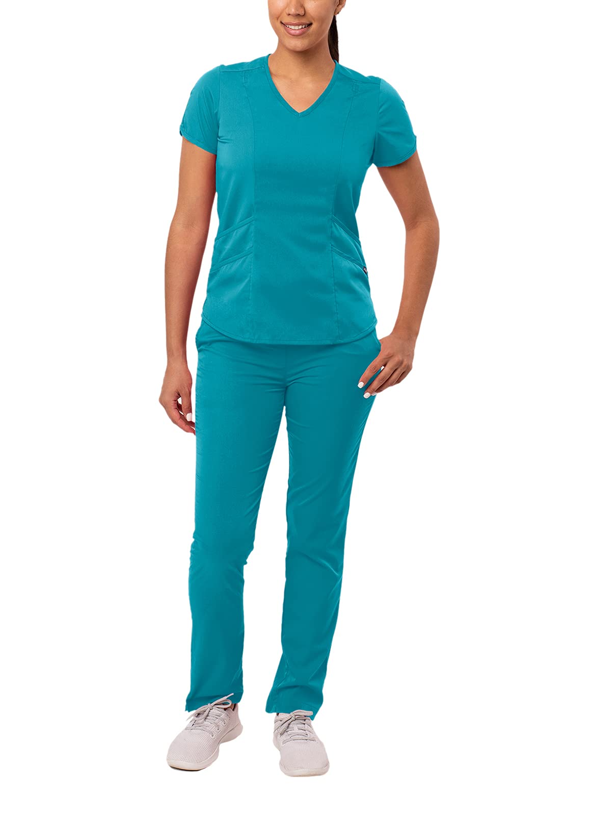 Adar Pro Uniforme médico para Mujer Casaca con Cuello en V y Pantalones de Yoga