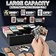 AOBOPLE Karten Box für 3900+ Karten,5 Reihen Sammelkarten-Aufbewahrungsboxen mit 48 Kartenteilern,Magnetische PU Leder Sammelkarten Box Deck Box für TCG,MTG,Sports Karten (Schwarz Grau)