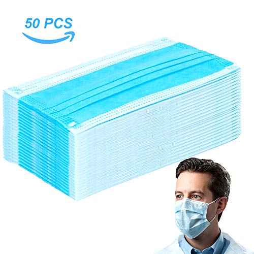 Boucles d'oreilles jetables non tissées jetables 50 bleues, étanches à la poussière, faciles à respirer, disponibles pour hommes et femmes. (50pcs)