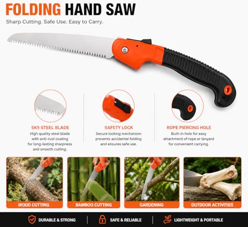 Image of Heavy Duty Plant Cutter - Outdoor Hacksaws, 18 cm Steel Blade, Folding Saw for Patio Repair & Travel Camps (PACK OF 2)