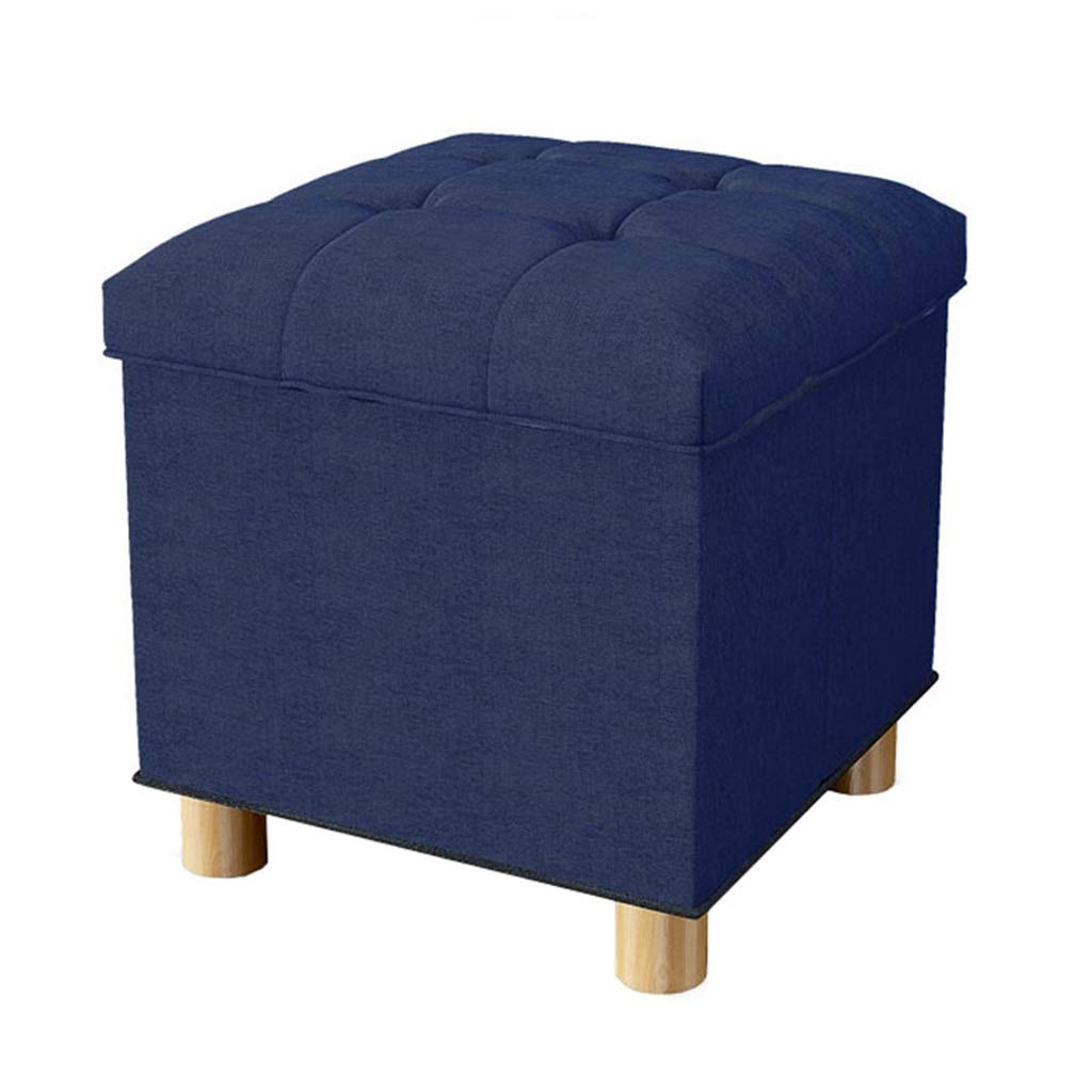 Ottoman repose-pieds rembourré et tabouret de rangement en bois