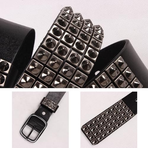 Ceinture cloutée cuir véritable durable ajustable faite main - 3