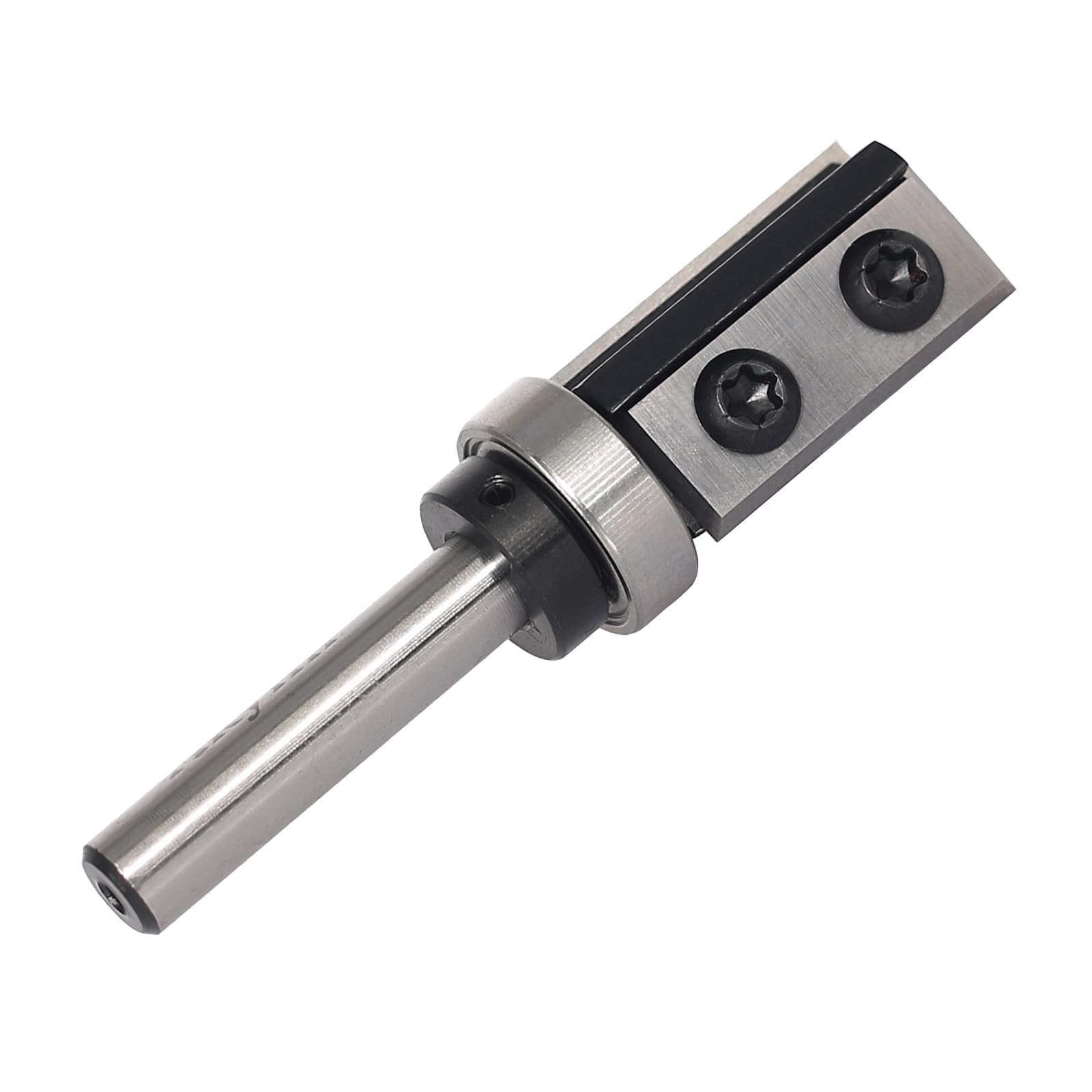 Fraise à Affleurer à Plaques Réversibles - Tige 8 mm, Lame Carbure Interchangeable 4 Côtés, Roulement à Billes - Pour Traitement des Bords en Bois