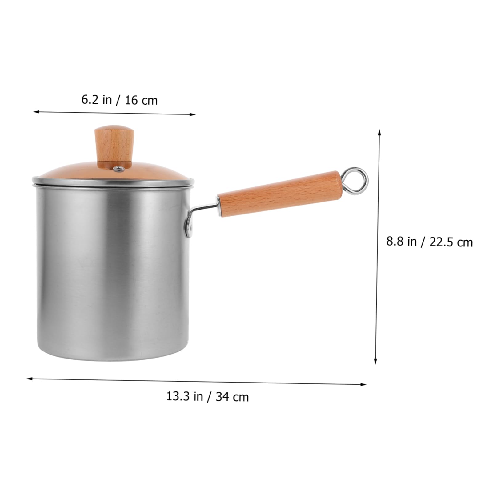 PRETYZOOM Multi-functional Stainless Steel Deep Fryer Pot Japanese Style Deep Pot Anti-scalding Easy Handling