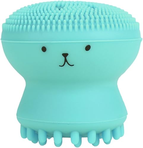 Pulpo Wash Tool Lindo Cepillo de limpieza facial Cepillo exfoliante manual Cepillo de limpieza facial Cepillo exfoliante (verde)