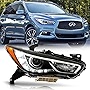 ACANII - For [HID/Xenon w/o AFS Model] 2016-2018 Infiniti QX60 LED DRL Projector Headlight Headlamp Right Passenger Side