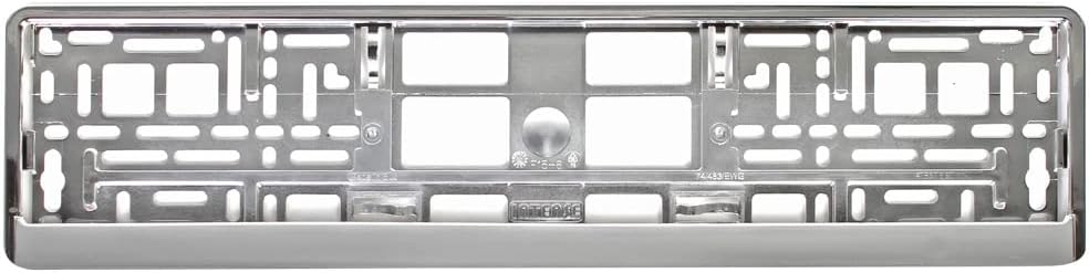 Chrome Style Euro License Plate Holder - Universal Mounting Frame/Bracket