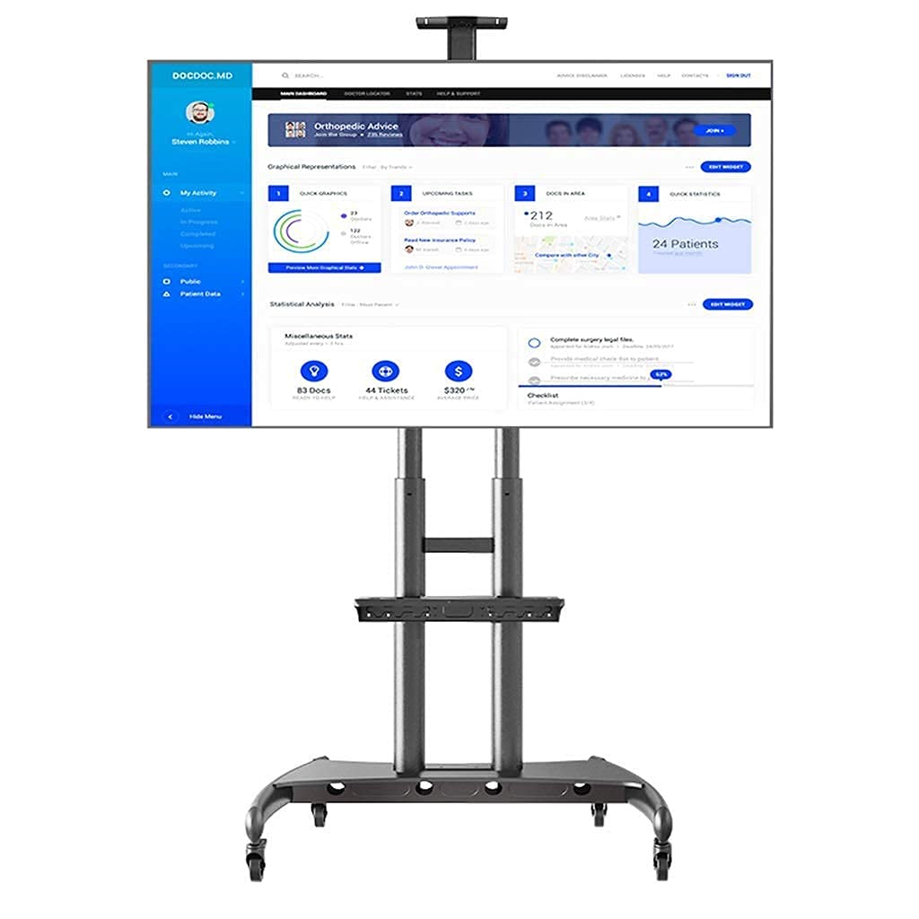 Buy Tv stand Rolling TV Cart With Wheels For 3275 Inch/ 5580 Inch LCD