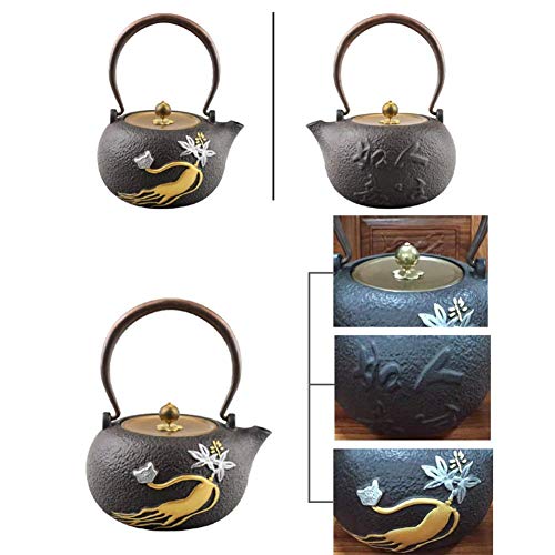 Con burbujas desmontables, tetera, tetera caliente, máquina de té perfecta, tetera grande, 1,2 L, juego de té retro… - Imagen 5