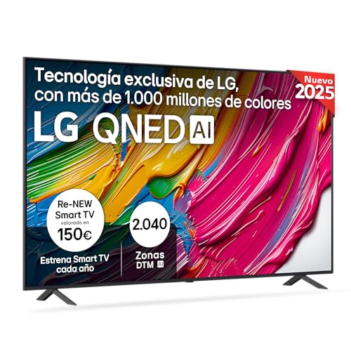 LG 86QNED80A6A - TV 86', 4K QNED EVO, Smart TV, WebOS 25, Procesador Potente e Inteligente, Super Upscaling, Dolby Dilgital Plus, Alexa/Google Assistant, Negro