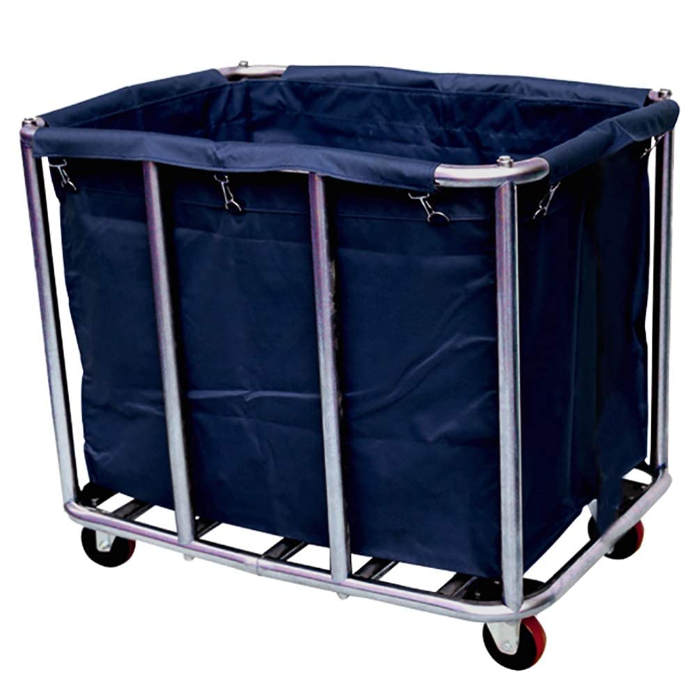 Housekeeping Hotel Large Laundry Hamper Sorter Cart Stainless Steel Heavy Duty Linen Trolley On Wheels For Dirty Clothes