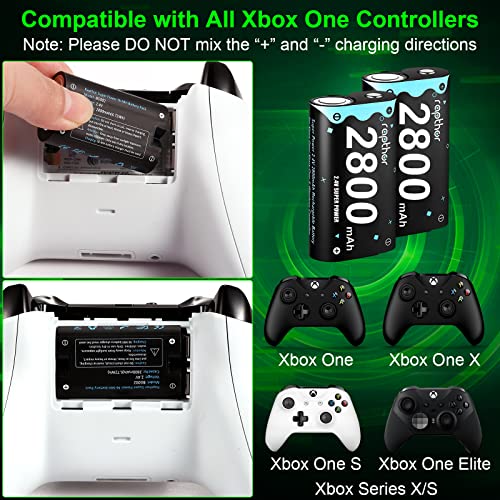 Rapthor 2800mAh Controller Battery Pack for Xbox One/Xbox Series X/Xbox One S/Xbox One X/Xbox One Elite, 4x2800 mAh… – Bild 6