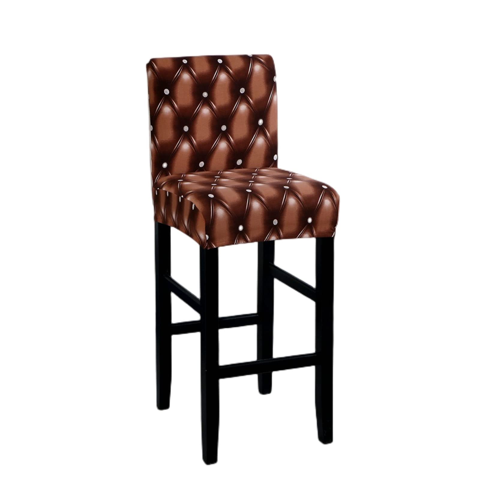 GUYIRT Stretch Removable Bar Stool Covers with Back, Printed Patterned Pub ​Chair Slipcovers Reusable Counter Stool Cover for Kitchen Dining Room Cafe-4-Set of 2
