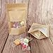 SumDirect Kraft Stand Up Pouches - 50Pcs Resealable Kraft Paper Stand Up Bags with Window, Zipper Food Storage Bags for Home or Business (50, 3.5x5.5inch)