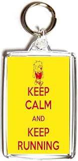 Keep Calm and Keep Running - Double Sided Large Keyring
