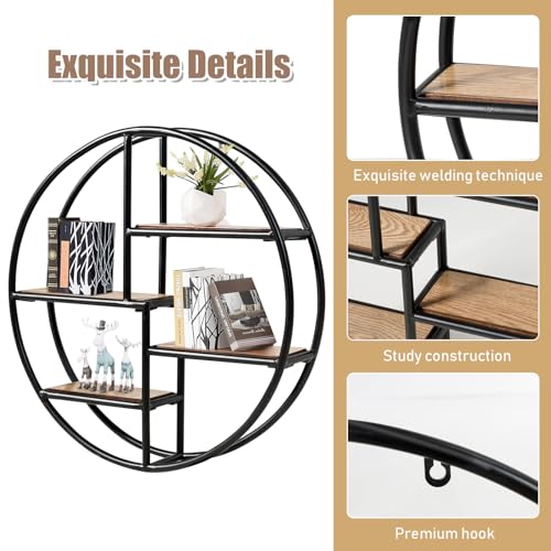 HOMASIS Mensola da Parete Rotonda, Mensola Sospesa...