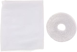 DOITOOL Fresh Air 2pcs Mesh Screen Curtain Netting Window Xcmwhite Sticky Net DIY Self-Adhesive with Tape DIY Window Screen Curtain