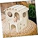 BESPORTBLE Adorable Wooden Maze Hut for Hamsters Double Layer Hideout Slope Sleep Play Habitat