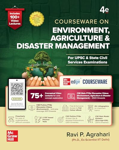 Image of Environment, Agriculture & Disaster Management Courseware, 4e for UPSC 2026 by Dr Ravi P. Agrahari | Solved Previous Years' Questions for Prelims (2013-2025) & Mains (2023-25) | 75+ Conceptual Videos