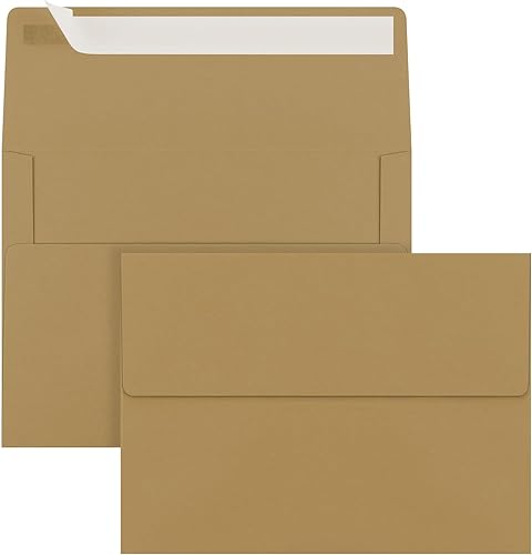 Paquete de 50 sobres de papel kraft de 5 x 7 pulgadas para invitaciones, sobres A7 autoadhesivos imprimibles de colores, ideales para invitaciones,